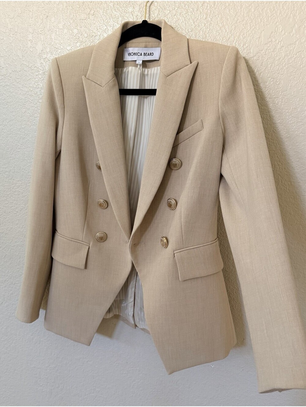 New Veronica Beard Miller Dickey Jacket In Heathered Sand Size 2 $798 - Picture 5 of 13